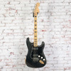 Unbranded S-Style Electric Guitar Road Worn Black with Bag USED