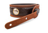 Taylor Grand Pacific Guitar Strap - Brown Leather/Nickel Concho - 3"