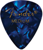Fender Premium Celluloid 351 Shape Picks, Medium, Blue Moto, 12-Pack