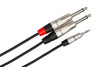 Hosa - HMP003Y - Pro Stereo Breakout - 3.5mm TRS to Dual 1/4" TS - 3ft