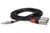 Hosa HMX006Y - Pro Stereo Breakout Cable - 3.5mm TRS to Dual XLR3M - 6ft