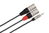 Hosa HMX006Y - Pro Stereo Breakout Cable - 3.5mm TRS to Dual XLR3M - 6ft