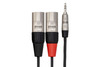 Hosa HMX006Y - Pro Stereo Breakout Cable - 3.5mm TRS to Dual XLR3M - 6ft