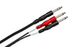 Hosa - STP-203 - Insert Cable - 1/4" TRS to Dual 1/4" TS - 3m