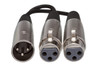 Hosa YXF-101.5 Y Cable, Dual XLR3F to XLR3M, 18 in