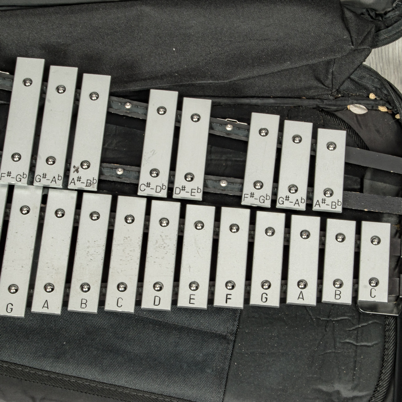 32 Note Aluminum Xylophone Glockenspiel Foldable Percussion Mallets w/ Bag  Stand | eBay