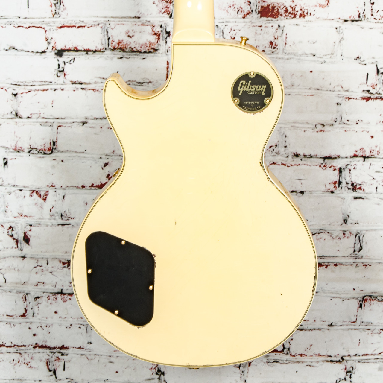 Gibson - Les Paul Custom - Electric Guitar - Light Aged Antique Alpine  White - w/ Black Hardshell Case - x2180