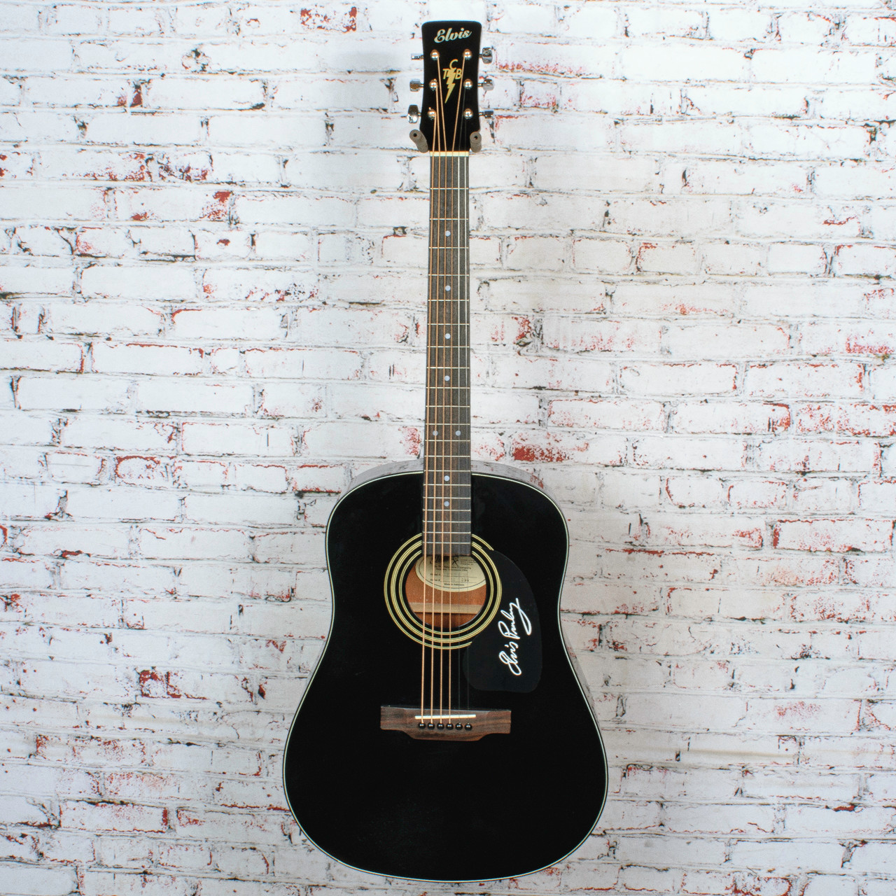 Elvis - EE-101/BK - Dreadnought Acoustic Guitar - Black x6080 USED