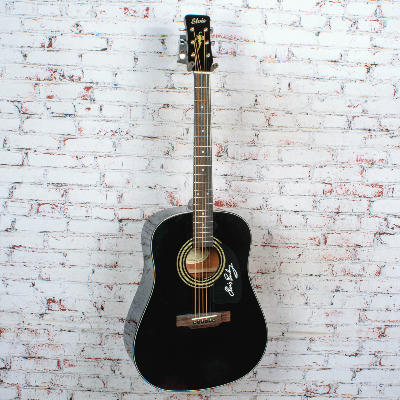 エピフォン　アコースティックギター　エルヴィス・プレスリーEE-101ケース付 Elvis - EE-101/BK - Dreadnought Acoustic Guitar - Black x6080 USED
