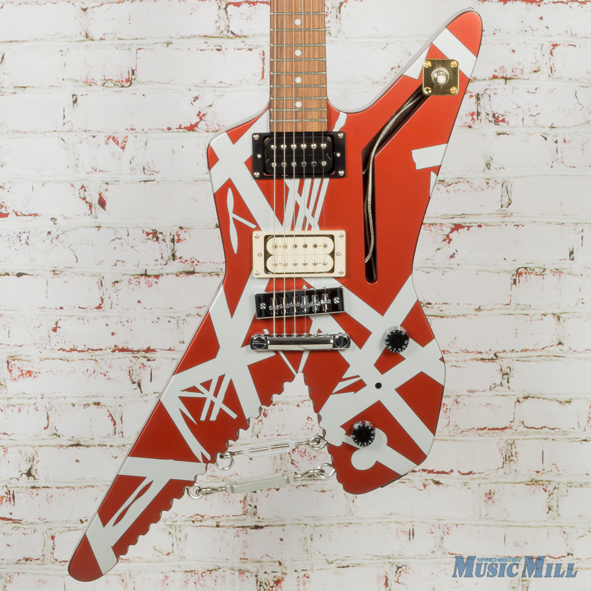 Evh Striped Series Shark Burgundy W Silver Stripes Manchester Music Mill