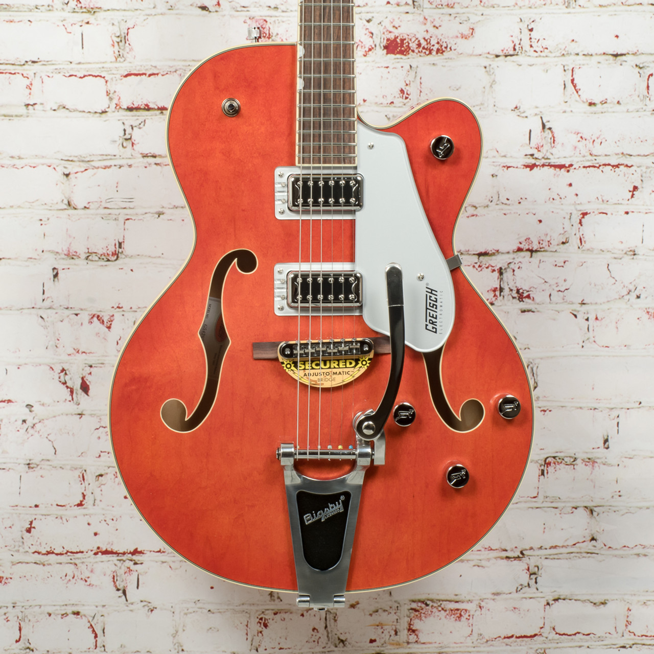 orange gretsch guitar