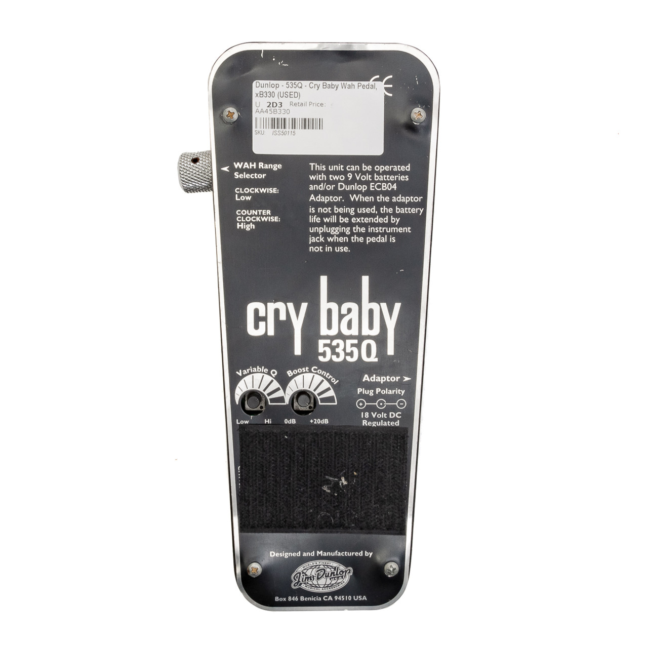 Dunlop - 535Q - Cry Baby Wah Pedal, xB330 (USED)