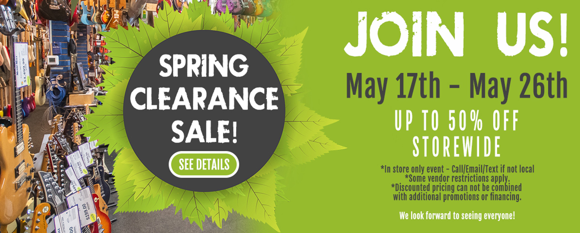 SPRING CLEARANCE SALE!