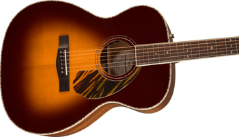 Fender - B-STOCK - PO-220E - Orchestra Acoustic-Electric Guitar - Ovangkol Fingerboard - 3-Color Vintage Sunburst - w/ Hardshell Case