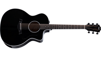 Taylor - 214ce-BLK Deluxe - Acoustic-Electric Guitar - Layered Maple - Black - w/ Taylor Deluxe Hardshell Brown Case - USED