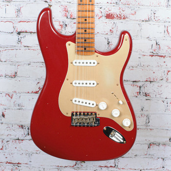 Fender - Custom Shop LE 1954 Roasted Stratocaster® - Electric Guitar - Journeyman Relic® - 1-Pc Roasted Quarterswan Maple Fingerboard - Cimarron Red - w/ Deluxe Hardshell Case - x0638