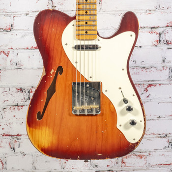 Fender - Custom Shop 50s Thinline Telecaster - Electric Guitar - Heavy Relic Aged Violin Burst - w/ Hardshell Case - x9568