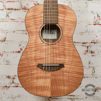Cordoba Mini II FMH Mini Travel Sized 6-String Acoustic Guitar, Flame Mahogany Top 