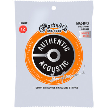 Martin MA540FX 92/8 Tommy Emmanuel Signature Authentic Acoustic Flexible Core Guitar Strings Light .012-.054