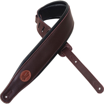 Levy's - Signature Series - MSS2-BRG - Leather Guitar Strap - Burgundy - 3"