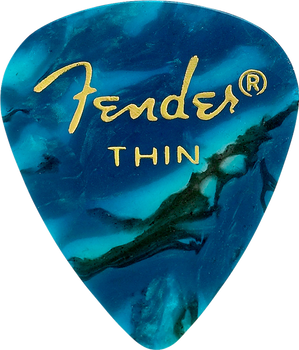 Fender - Premium Celluloid 351 Shape Picks, Thin, Ocean Turquoise, 12-Pack Guitar Picks