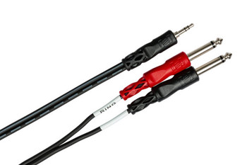 Hosa - CMP159 - Stereo Breakout - 3.5mm TRS to Dual 1/4" TS - 10ft