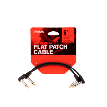D'addario Flat Patch Cable - 6in Right Angle - Twin Pack