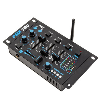 PYLE PMX7BU - 3-Channel Bluetooth DJ MP3 Mixer - w/ USB Flash Reader - w/ Box (USED)
