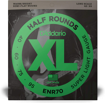 D'Addario - ENR70 - XL Half Rounds - Bass Guitar String Set - Long Scale / Super Light - 40-95