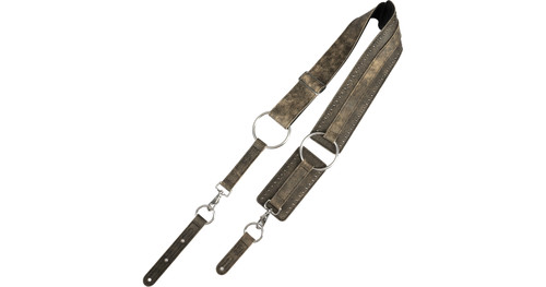 Levy's Leathers - MDST15BC-BLK - Baldric Series - Leather Guitar Strap - Distressed Black