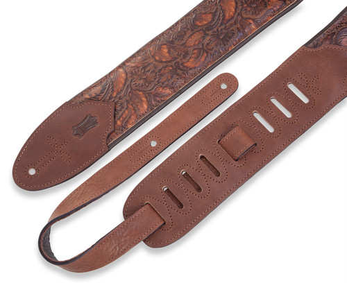 Levy's 3" Wide Embossed Leather Guitar Strap