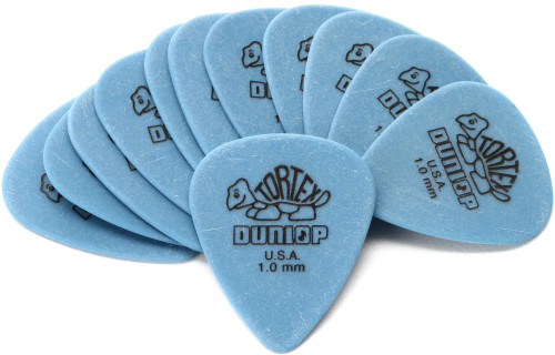 Dunlop Tortex Standard Guitar Picks - 1.0mm, Blue, 12-pack
