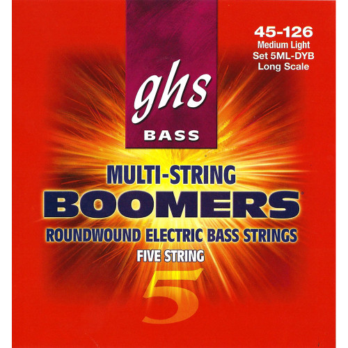 GHS Bass Boomers Medium Light 5-String Bass Set 45-126