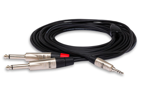 Hosa Stereo Breakout 3.5mmTRS to DUal 1/4" TS