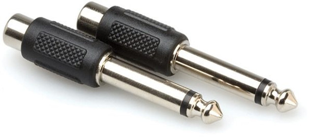 Hosa Technology GPR101 - Male 1/4" Phone to Female RCA Adapter- 2 Pieces