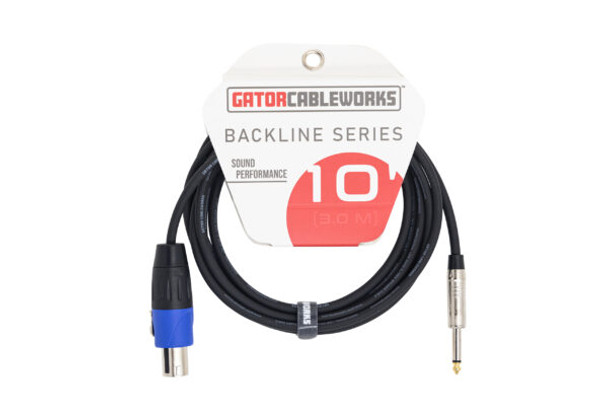 Gator - GCWB-SPK-10-1TL - Backline Series - Speaker Cable - TS To Twist Lock Connector - 10 Foot