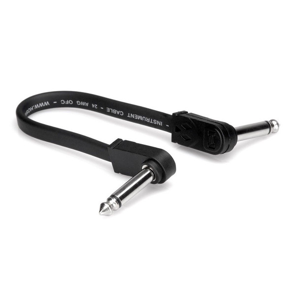 Hosa Technology - CFP-106 - Flat Guitar Patch Cable - Molded Low-Profile - Right-Angle to Same - 6"