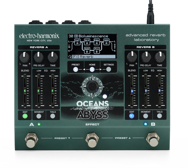 Electro-Harmonix Oceans Abyss Advanced Reverb Laboratory Pedal (OCEANS ABYSS) Electro-Harmonix Oceans Abyss Advanced Reverb Laboratory Pedal (OCEANS ABYSS)