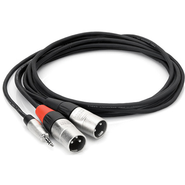 Hosa HMR-006Y 3.5 mm TRS to Dual RCA Pro Stereo Breakout Cable, 6 Feet