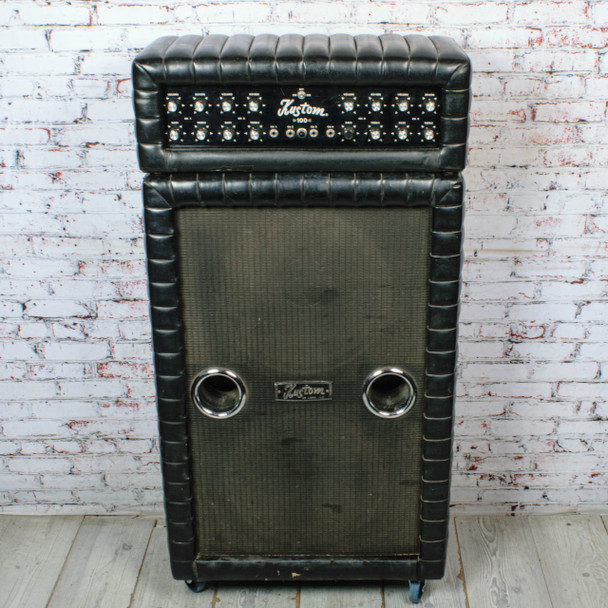 Kustom - K100B - 50 Watt Solid State Bass Amp Head w/2x15 Cab - w/Cab Cover - x1862 - USED