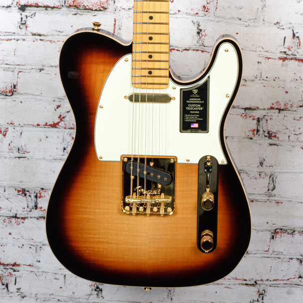 Fender - 75th Anniversary American Professional II Custom Telecaster - Electric Guitar w/ Maple Fingerboard - 2-Color Sunburst - w/ Deluxe Hardshell Case - x6346