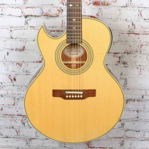 Epiphone PR5E/LH Left Handed Electric Acoustic Guitar Natural w/Bag USED