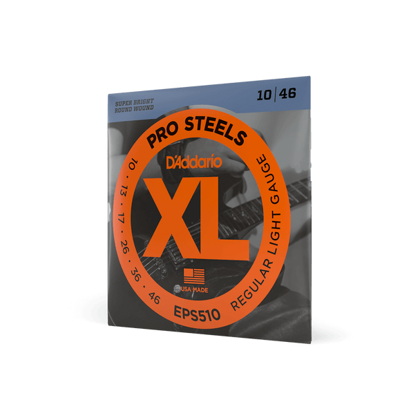 D'Addario EPS510 ProSteels Electric Guitar Strings, Regular Light, 10-46