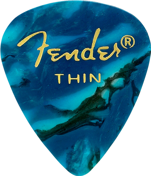 Fender - Premium Celluloid 351 Shape Picks, Thin, Ocean Turquoise, 12-Pack Guitar Picks