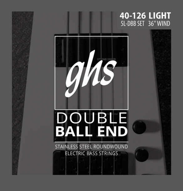 GHS Strings - 5L-DBB - 5-String Bass Guitar String Set w/ Double Ball-End - 40-126 / Light