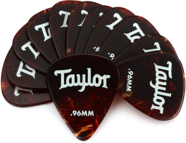 Taylor - 80776 - Celluloid 351 Picks - Tortoise Shell - 0.96mm - Pack of 12