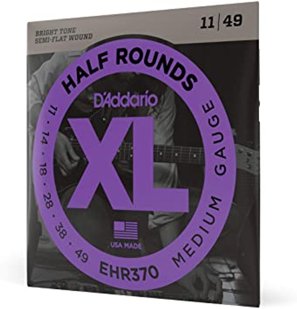 D'Addario EHR370 - Electric Guitar Strings - Medium Half Rounds - Semi Flat Wound -  11-49 