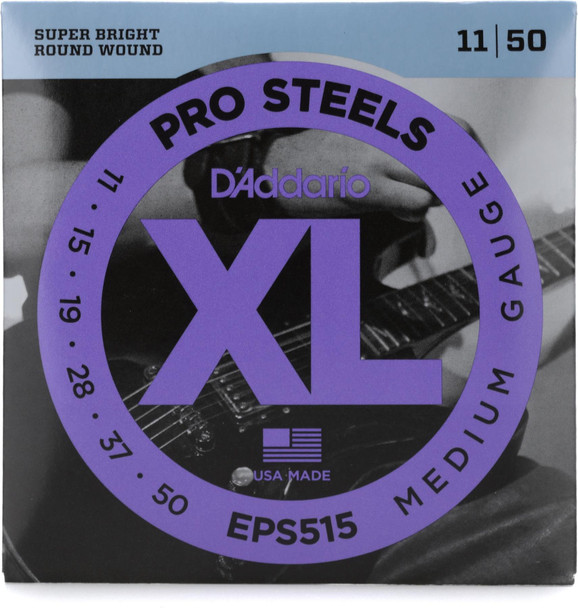 D'Addario Pro Steels Super Bright Round Wound Medium Gauge EPS515