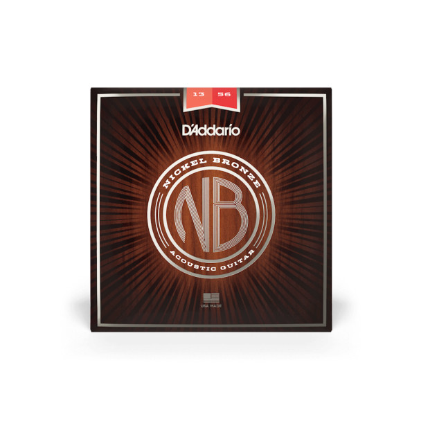 D'Addario - NB1356 - Nickel Bronze - Acoustic Guitar String Set - Medium Gauge - 13-56 