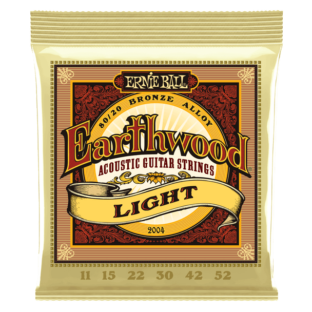 Ernie Ball - 2004 - Earthwood Light - Bronze Acoustic Guitar Strings - 80/20 - 11-52